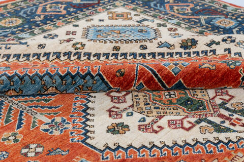 Chobi Orange Hand Knotted 83 X 100 Area Rug 700-148138 Image 7