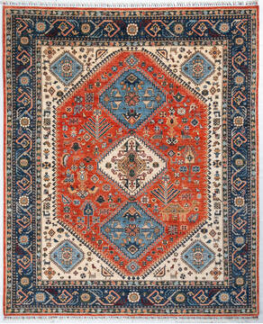 Chobi Orange Hand Knotted 8'3" X 10'0"  Area Rug 700-148138