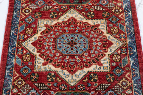 Chobi Red Runner Hand Knotted 28 X 1410 Area Rug 700-148140 Image 3