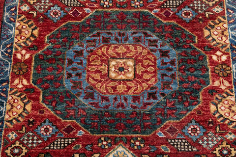 Chobi Red Runner Hand Knotted 28 X 1410 Area Rug 700-148140 Image 4