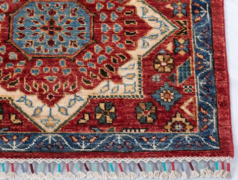 Chobi Red Runner Hand Knotted 28 X 1410 Area Rug 700-148140 Image 5