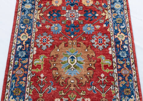 Chobi Red Runner Hand Knotted 28 X 160 Area Rug 700-148141 Image 3