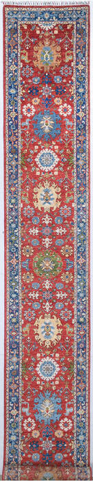 Chobi Red Runner Hand Knotted 28 X 160 Area Rug 700-148141 Image 0
