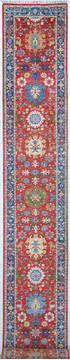 Chobi Red Runner Hand Knotted 2'8" X 16'0"  Area Rug 700-148141