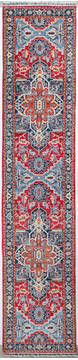 Chobi Red Runner Hand Knotted 3'2" X 15'0"  Area Rug 700-148144