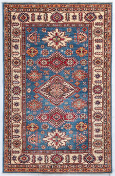 Kazak Blue Hand Knotted 3'11" X 6'1"  Area Rug 700-148145