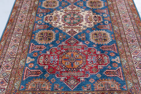 Kazak Light Blue Hand Knotted 411 X 69 Area Rug 700-148146 Image 3