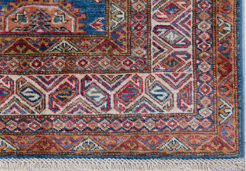 Kazak Light Blue Hand Knotted 411 X 69 Area Rug 700-148146 Image 4