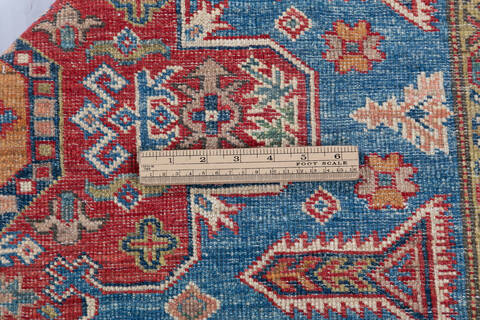Kazak Light Blue Hand Knotted 411 X 69 Area Rug 700-148146 Image 6