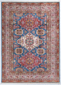 Kazak Light Blue Hand Knotted 4'11" X 6'9"  Area Rug 700-148146