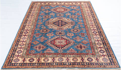 Kazak Light Blue Hand Knotted 510 X 80 Area Rug 700-148147 Image 1