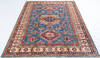 Kazak Light Blue Hand Knotted 510 X 80  Area Rug 700-148147 Thumb 1