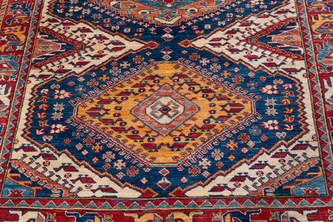 Kazak Blue Hand Knotted 49 X 66 Area Rug 700-148148 Image 3