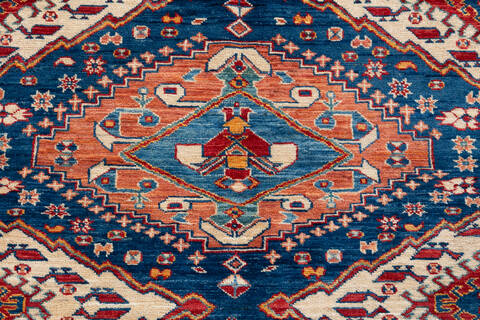 Kazak Blue Hand Knotted 49 X 66 Area Rug 700-148148 Image 4