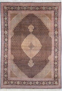Persian Mahi Black Rectangle 8x11 ft Wool Carpet 148153