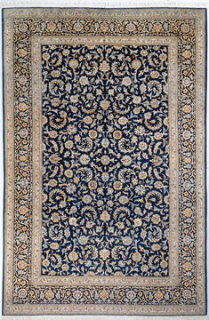 Kashan Blue Hand Knotted 8'0" X 12'0"  Area Rug 700-148155