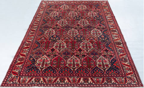 Bakhtiar Red Hand Knotted 74 X 100 Area Rug 700-148157 Image 1
