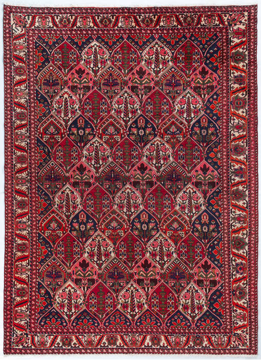 Bakhtiar Red Hand Knotted 74 X 100 Area Rug 700-148157 Image 0