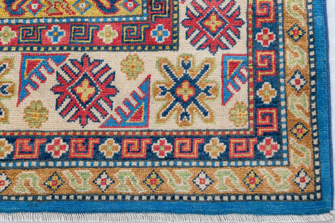Kazak Light Blue Hand Knotted 67 X 96 Area Rug 700-148159 Image 4