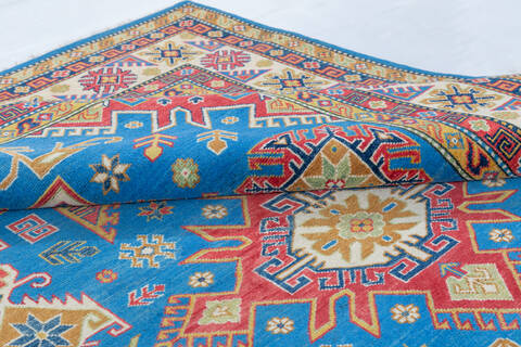 Kazak Light Blue Hand Knotted 67 X 96 Area Rug 700-148159 Image 5