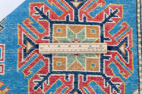 Kazak Light Blue Hand Knotted 67 X 96 Area Rug 700-148159 Image 6