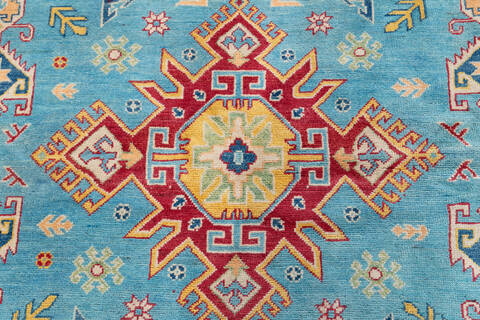 Kazak Light Blue Hand Knotted 65 X 99 Area Rug 700-148160 Image 3