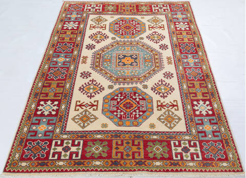 Kazak Beige Hand Knotted 40 X 63 Area Rug 700-148168 Image 1