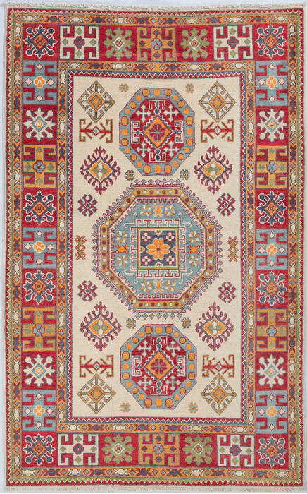 Kazak Beige Hand Knotted 40 X 63 Area Rug 700-148168 Image 0