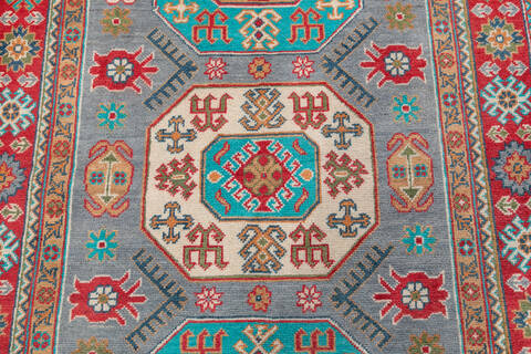 Kazak Grey Hand Knotted 40 X 510 Area Rug 700-148170 Image 3
