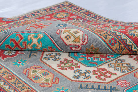 Kazak Grey Hand Knotted 40 X 510 Area Rug 700-148170 Image 5