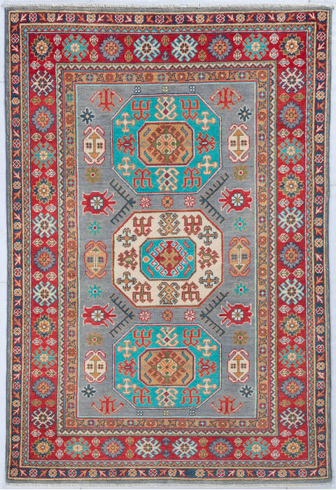 Kazak Grey Hand Knotted 40 X 510 Area Rug 700-148170 Image 0