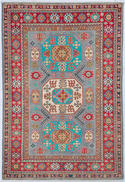 Kazak Grey Hand Knotted 4'0" X 5'10"  Area Rug 700-148170