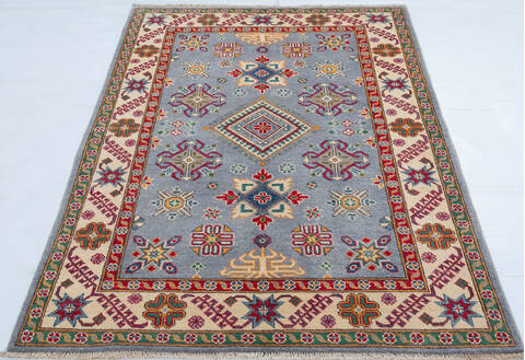 Kazak Grey Hand Knotted 311 X 59 Area Rug 700-148172 Image 1