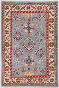 Kazak Grey Hand Knotted 3'11" X 5'9"  Area Rug 700-148172