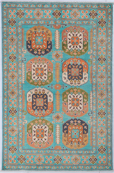 Kazak Green Hand Knotted 40 X 60 Area Rug 700-148173 Image 0