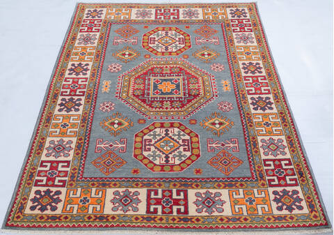 Kazak Grey Hand Knotted 40 X 58 Area Rug 700-148175 Image 1
