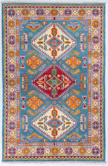 Kazak Blue Hand Knotted 40 X 61 Area Rug 700-148176 Image 0
