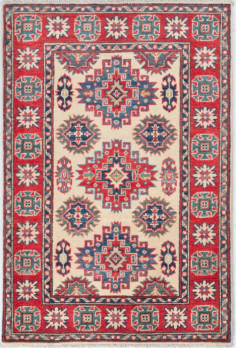 Kazak Beige Hand Knotted 29 X 42 Area Rug 700-148179 Image 0