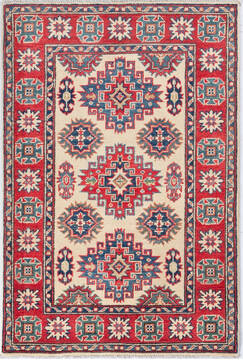 Kazak Beige Hand Knotted 2'9" X 4'2"  Area Rug 700-148179