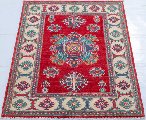 Kazak Red Hand Knotted 210 X 41 Area Rug 700-148180 Image 1