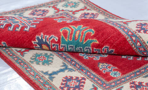 Kazak Red Hand Knotted 210 X 41 Area Rug 700-148180 Image 5