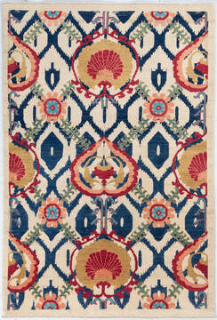 Kazak Beige Hand Knotted 4'1" X 6'1"  Area Rug 700-148183
