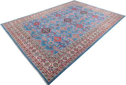 Kazak Light Blue Hand Knotted 99 X 138 Area Rug 700-148184 Image 2