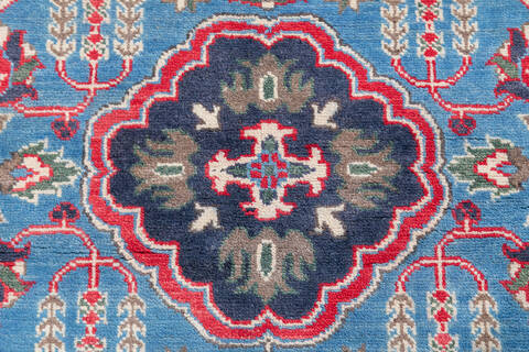 Kazak Light Blue Hand Knotted 99 X 138 Area Rug 700-148184 Image 4