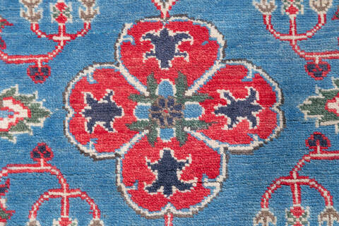 Kazak Light Blue Hand Knotted 99 X 138 Area Rug 700-148184 Image 5