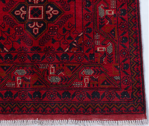 Khan Mohammadi Red Hand Knotted 55 X 76 Area Rug 700-148189 Image 5