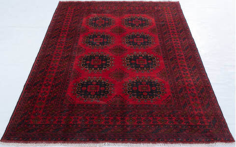 Khan Mohammadi Red Hand Knotted 50 X 64 Area Rug 700-148191 Image 1