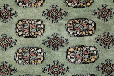 Bokhara Green Hand Knotted 48 X 65 Area Rug 700-148193 Image 3