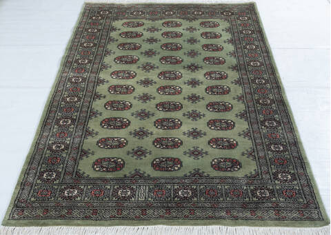 Bokhara Green Hand Knotted 41 X 64 Area Rug 700-148194 Image 1