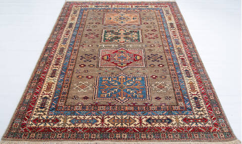 Kazak Grey Hand Knotted 58 X 82 Area Rug 700-148195 Image 1